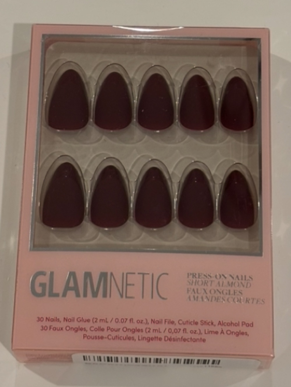 Glamnetic Short Almond Press-On Nails in Merlot